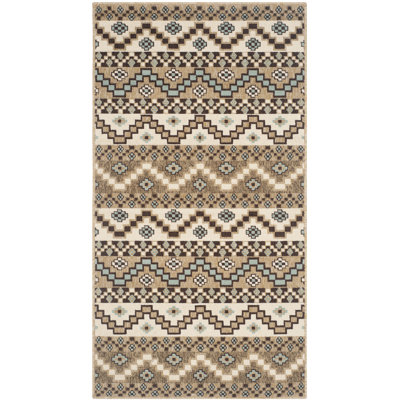 Northpoint Geometric Brown/Ivory Indoor/Outdoor Area Rug