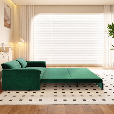 Pull Out Sofa Bed, 3-in-1 Convertible Sleeper Sofa with Side Storage