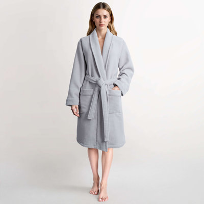 Peignoir en microfibre 100 % coton pour femme – Peignoir en éponge doux, absorbant et respirant avec ceinture et poches – Tailles P à TG