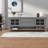 Modern Tv Stand With Multifunctional Storage, Grey Mdf, Sleek Design