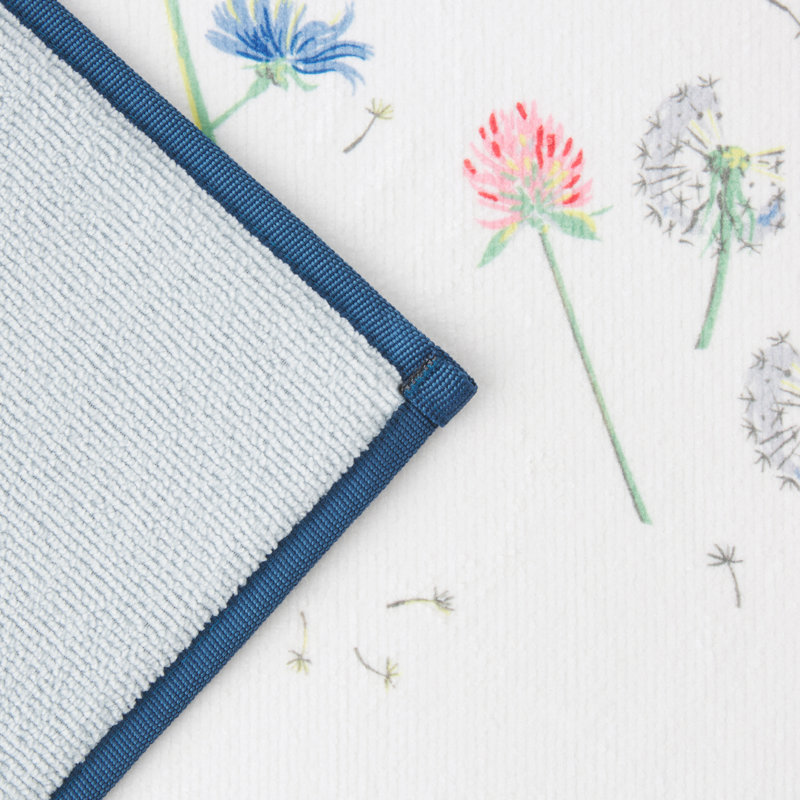 FIESTA Breezy Floral Dish Drying Mat, Twilight Blue, 16"x22"
