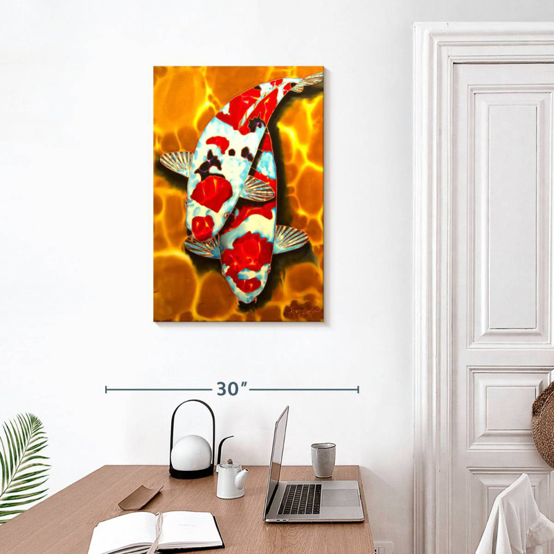 Brampt Koi In Crystal Pond, 30" H x 20" W