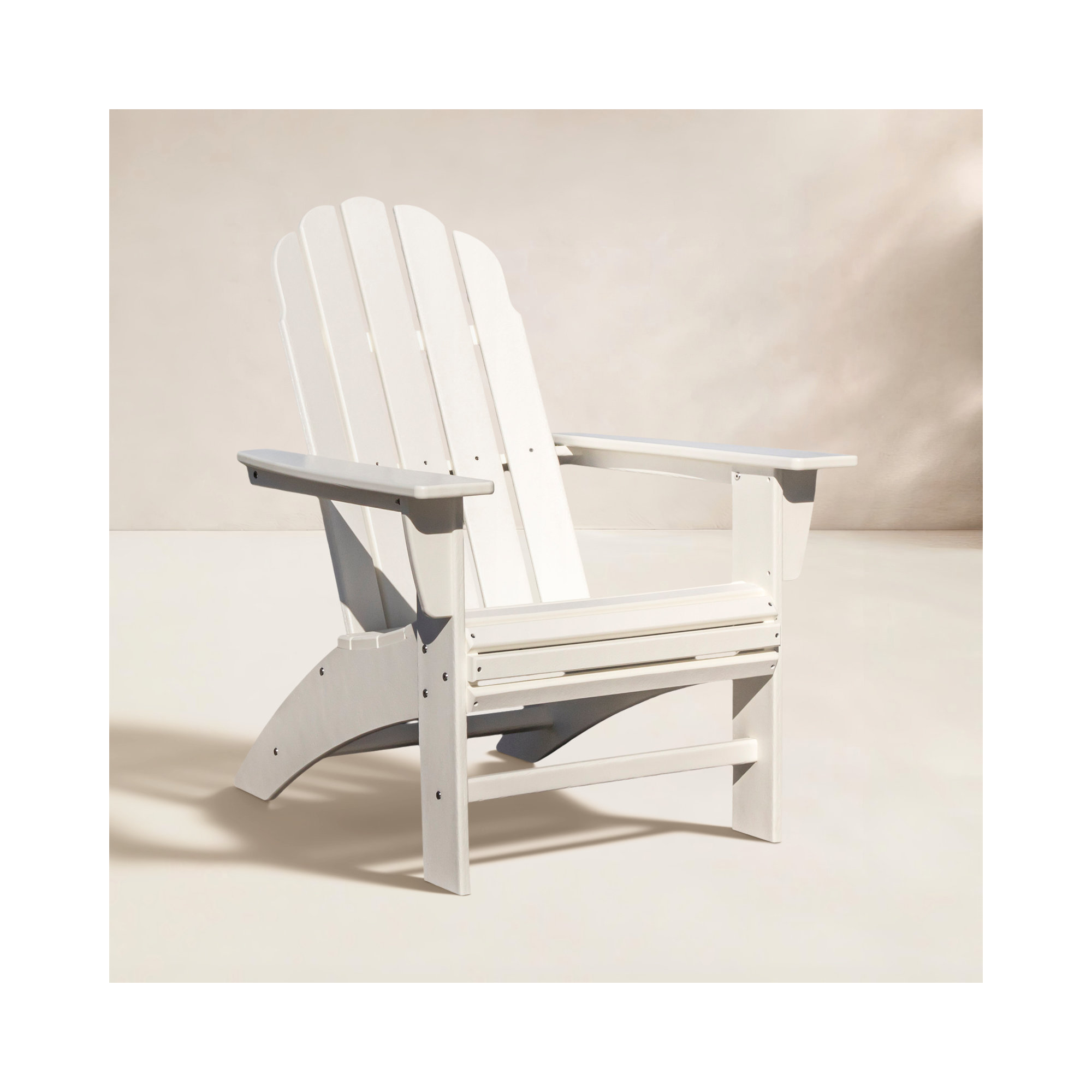 POLYWOOD Vineyard Curveback Resin Adirondack Chair, White