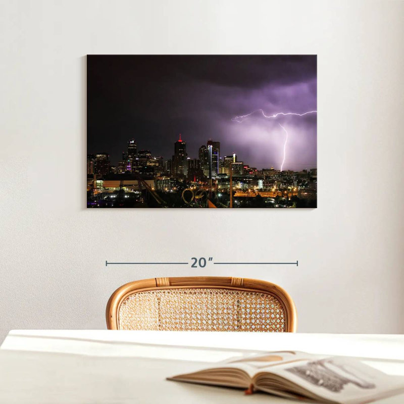 Kavia Lightning Over Denver, 16" H x 24" W