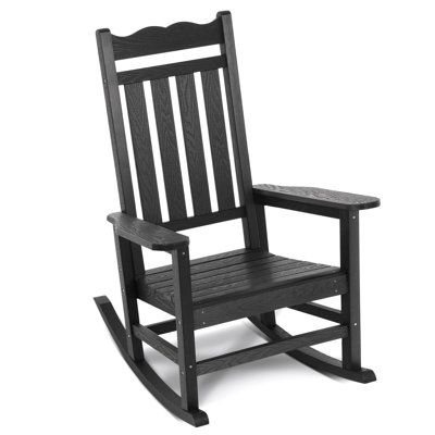 Lisann Outdoor Patio Rocking Chair, All-Weather HIPS Oversized Porch Rocker by Winston Porter