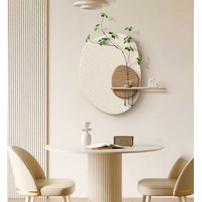Creamy Style Hydroponic Green Plants Sandstone Wall Decoration