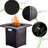 50000 Propane Fire Pit Table, 28in Square Outdoor Dinning Fireplace With Lid, Lava Stone, For Deck Backyard Courtyard Patio