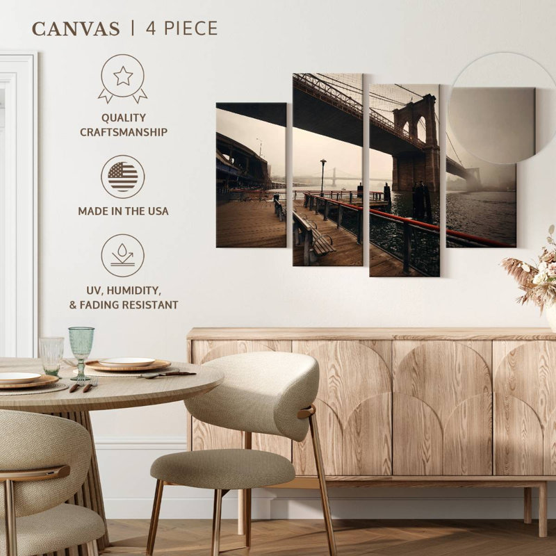 Lilie Foggy Brooklyn Bridge, 18" H x 30" W