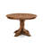 7-Pc Kitchen Table Set consists of a Pedestal Dining Table and 6 Light Tan Linen Fabric Chairs with Button Tufted- Antique Walnut-794752256-782292596