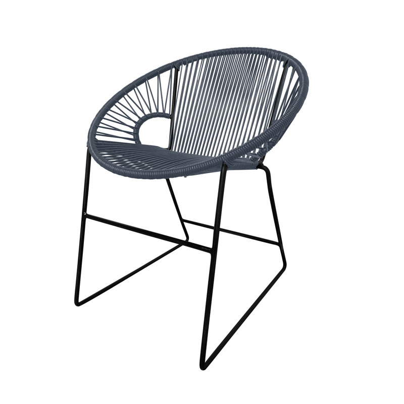 Chaise de patio Puerto, Gris / Noir
