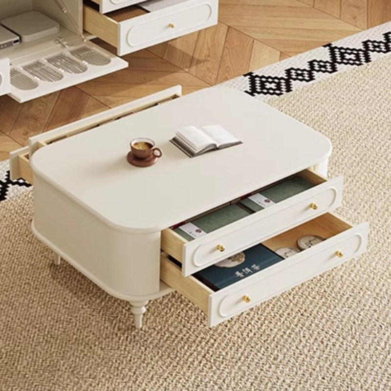 Table basse légère en bois massif de style crème clair, H 18,89 po x L 47,24 po x l 25,59 po