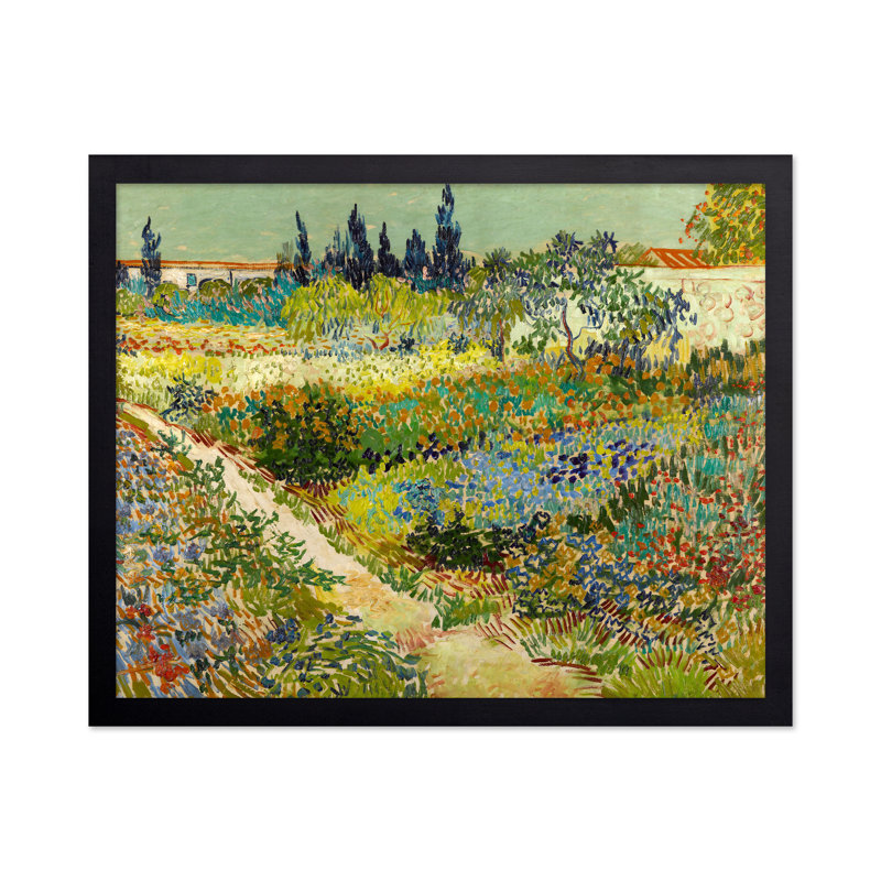 Van Gogh - Jardin à Arles No1, Cadre noir, Affiche, H 24 po x l 32 po