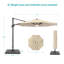 Parasol en porte-à-faux éclairé avec manivelle 132 po Eirlys-304110526