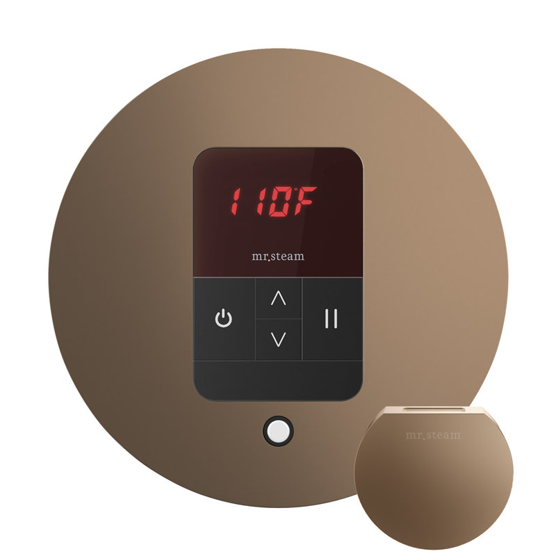 iTempo Round Steam Shower Control and Steamhead, Bronze