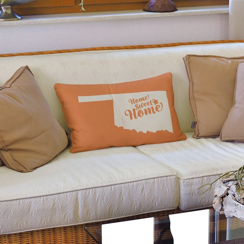 Coussin lombaire en pierre doux home, Tulsa, Orange, Polyester sergé