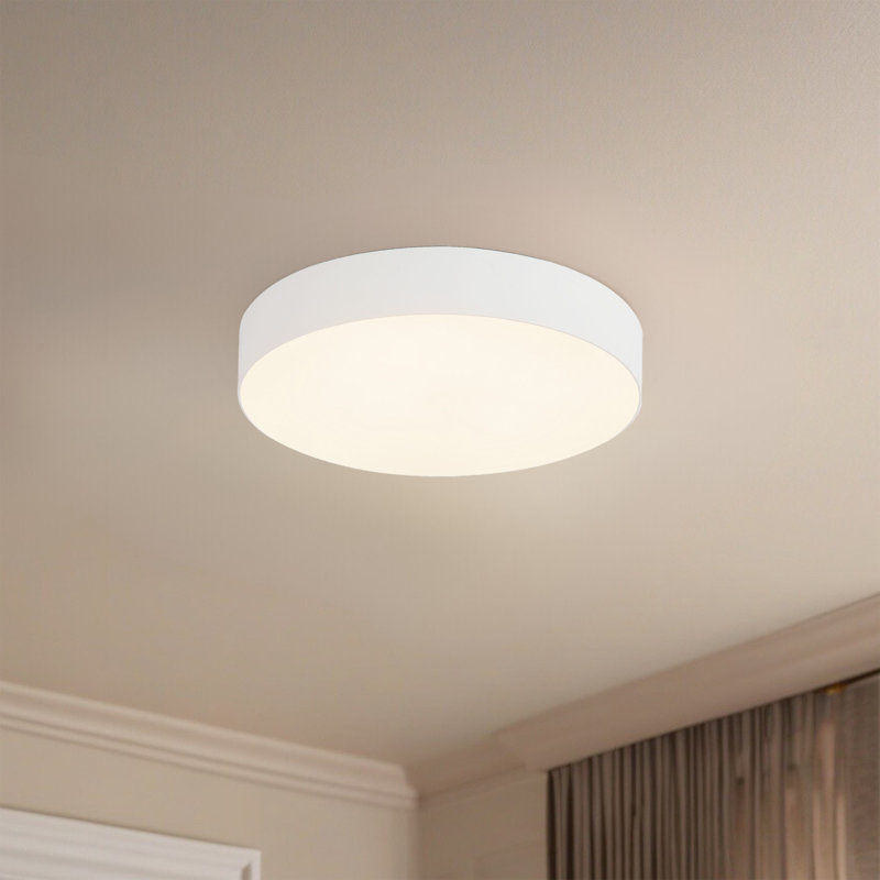 Rynn 5-in Black dimmable LED Flush Mount, White
