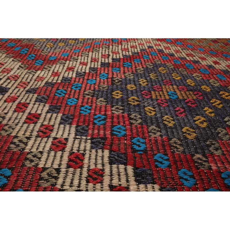 Tapis rouille en laine tissé à la main
