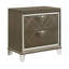 Table de chevet 2 tiroirs champagne foncé