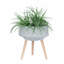 Planter With Drainage Hole And Wood Legs