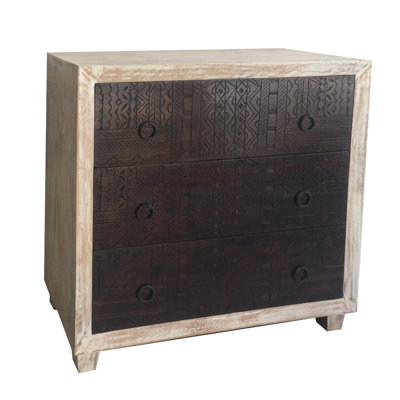 Bertrand Solid Wood 90cm W 3 - Drawer Chest of Drawers