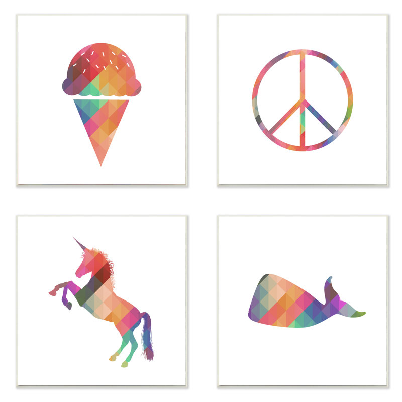 4 pièces d’art encadré