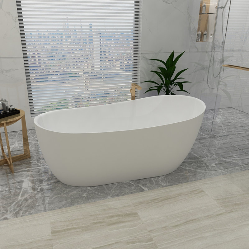 67 inch Freestanding Solid Surface Soaking Bathtub