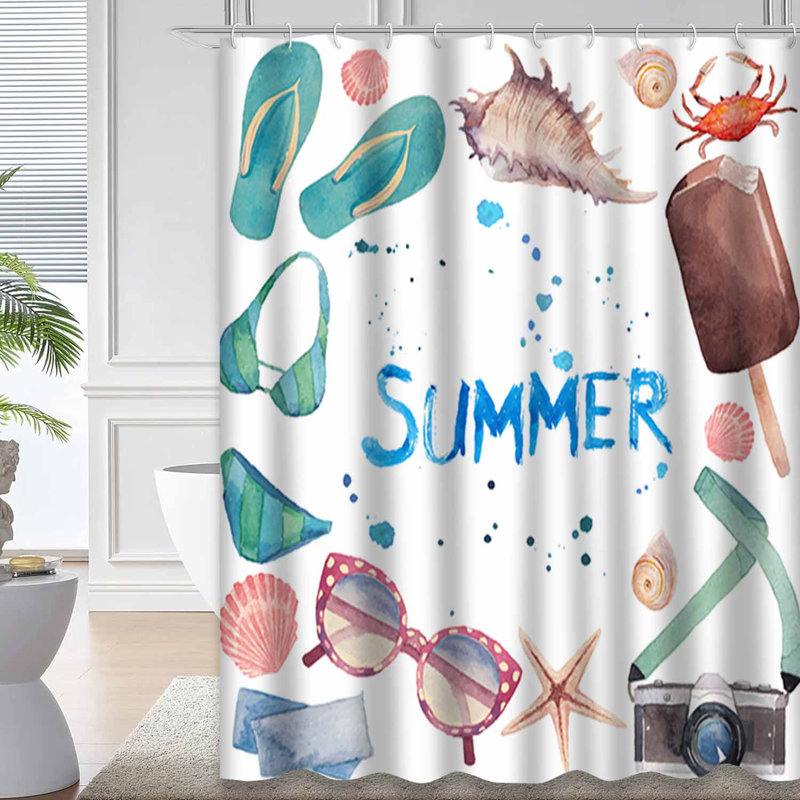 Rideau de douche imperméable avec 12 crochets, L 72 po x l 84 po