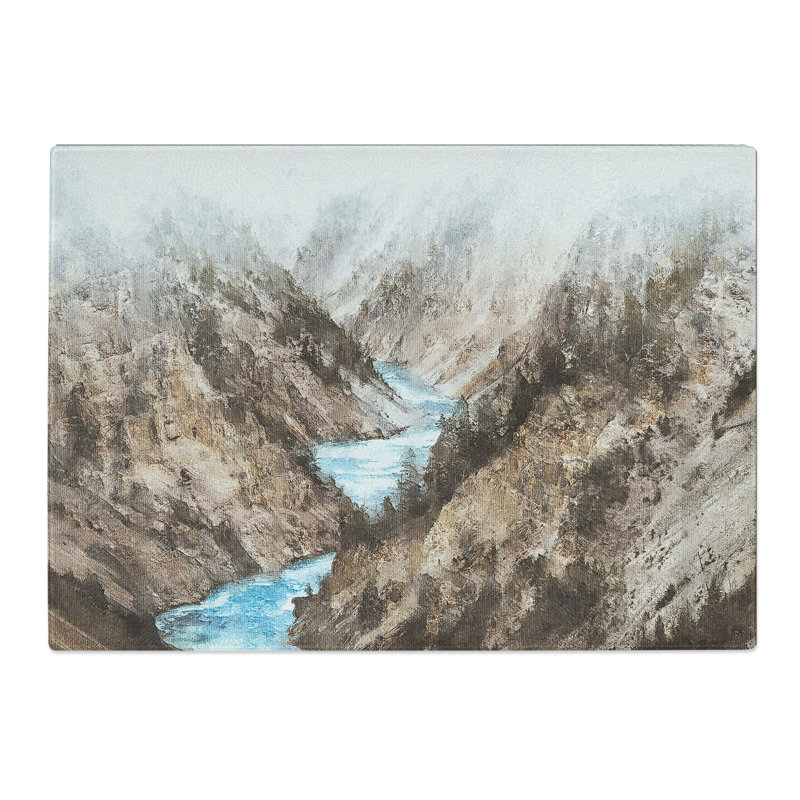 Tempered Glass Stone National Park Painting Chopping Board, 20 cm x 28.5 cm