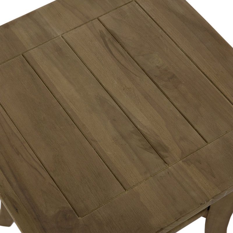 Louque Teak Outdoor Side Table, Brown