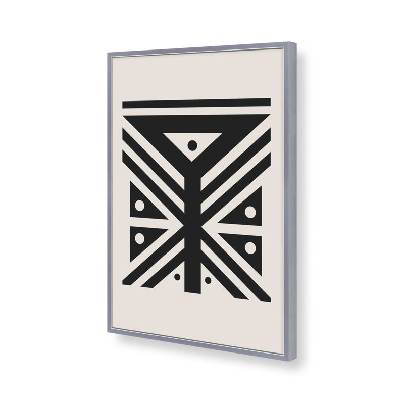 Impression de motifs tribaux modernes, H 17,25 po x l 13,25 po, Chrome poli