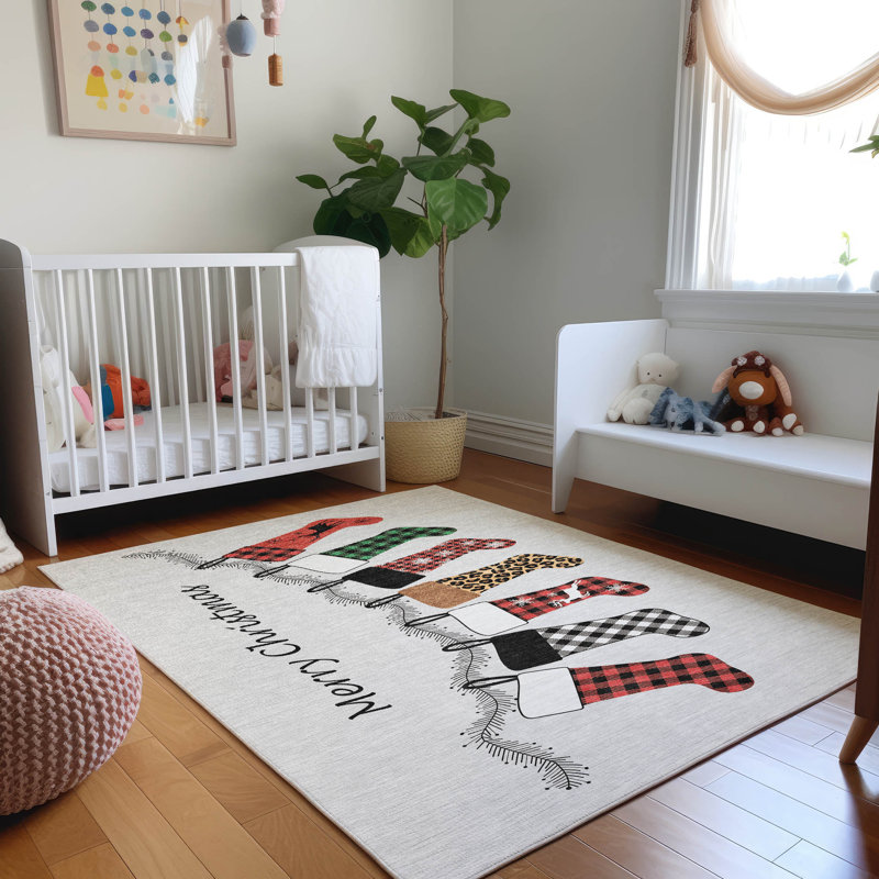 Premium Machine Washable Cerrito AMF216 Gray Rug, Rectangle 3' x 5'