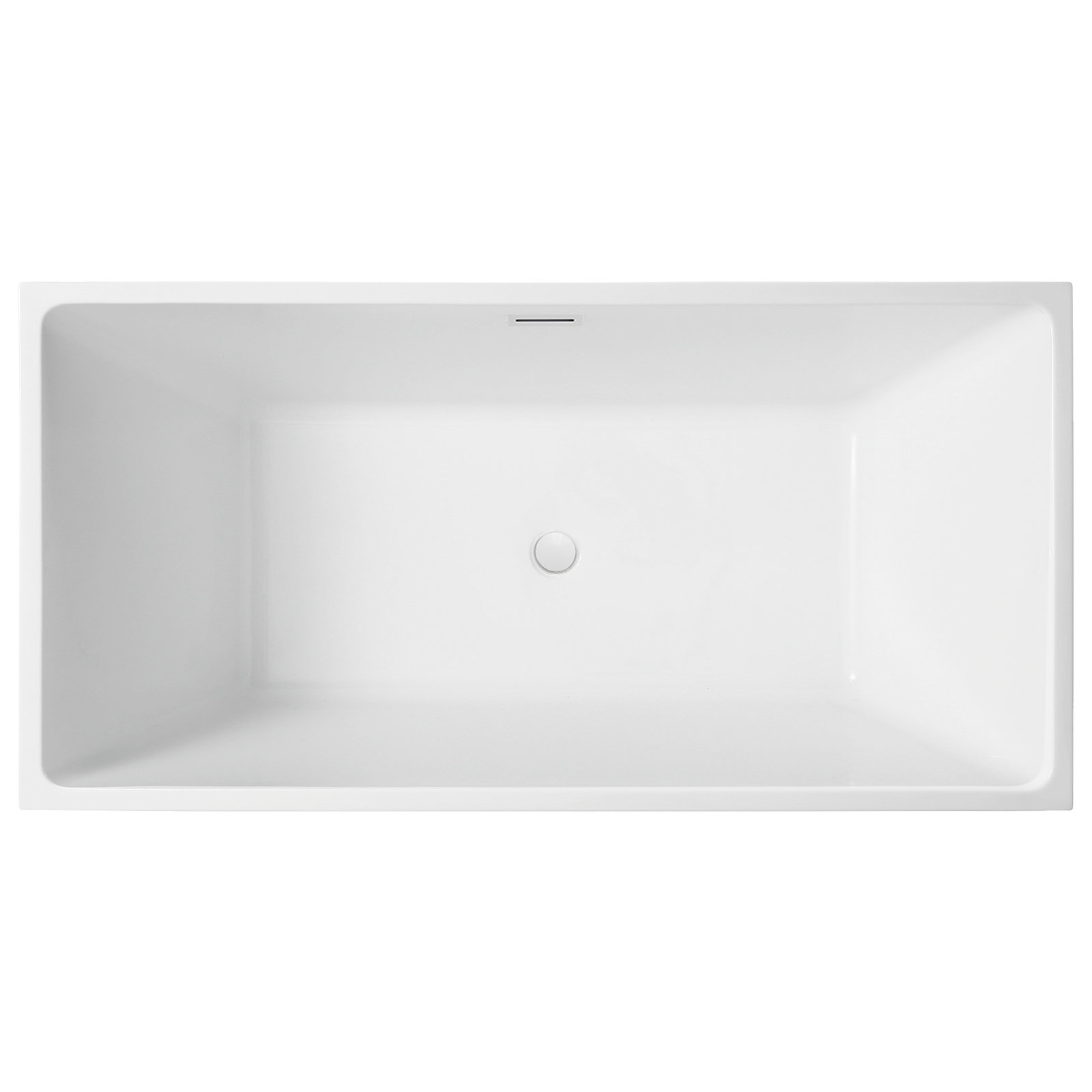 Chloe 59" Freestanding Soaking Bathtub, Pure White