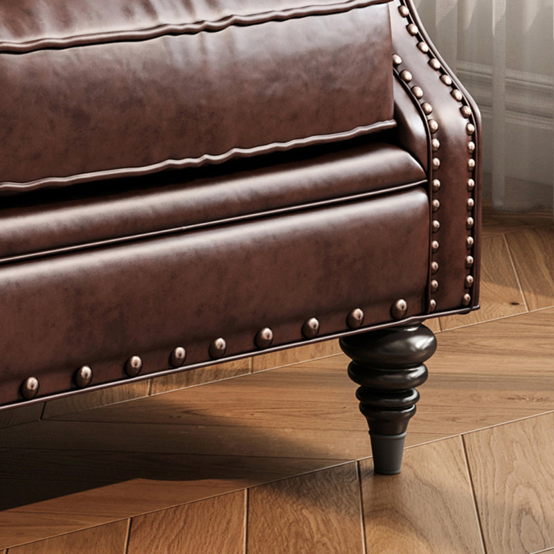 Fauteuil inclinable réglable en similicuir pour balcon, Café foncé