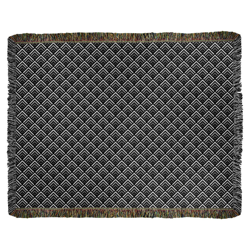 Couverture en coton tissé Katelyn Elizabeth, L 37 po x L 52 po, Gris