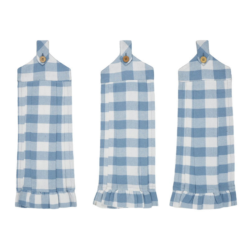 Serviette de cuisine à carreaux Annie Buffalo, Bleu / blanc