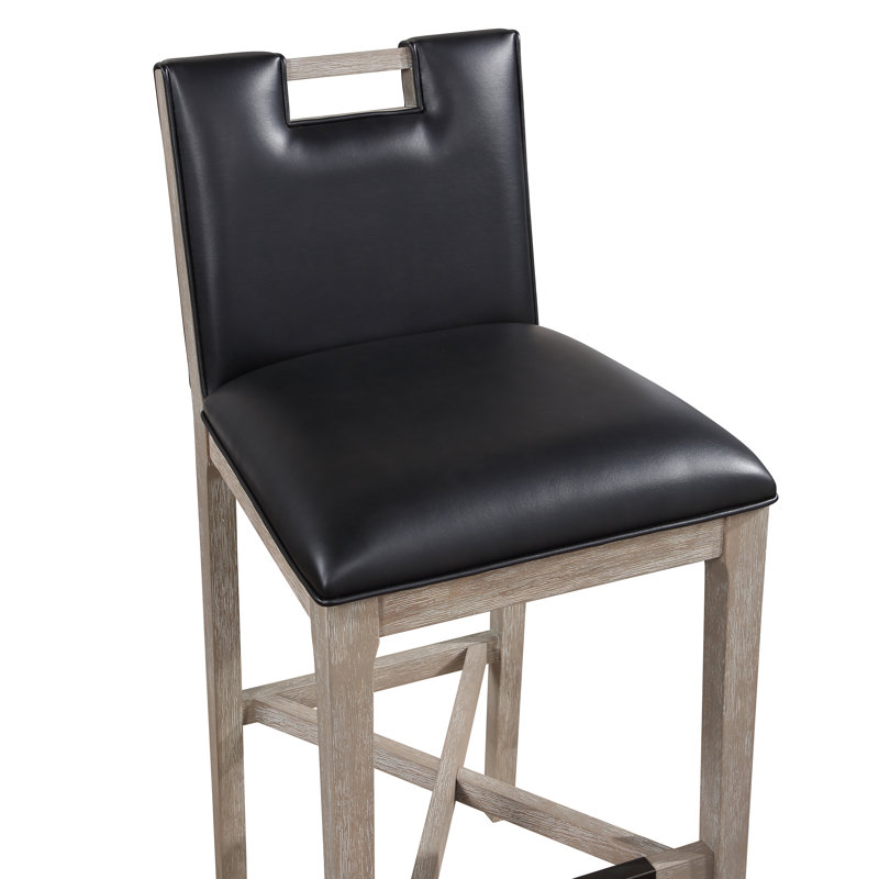 Lyzander Upholstered Counter Stool with Solid Wood Frame, Counter Stool (26" Seat Height)