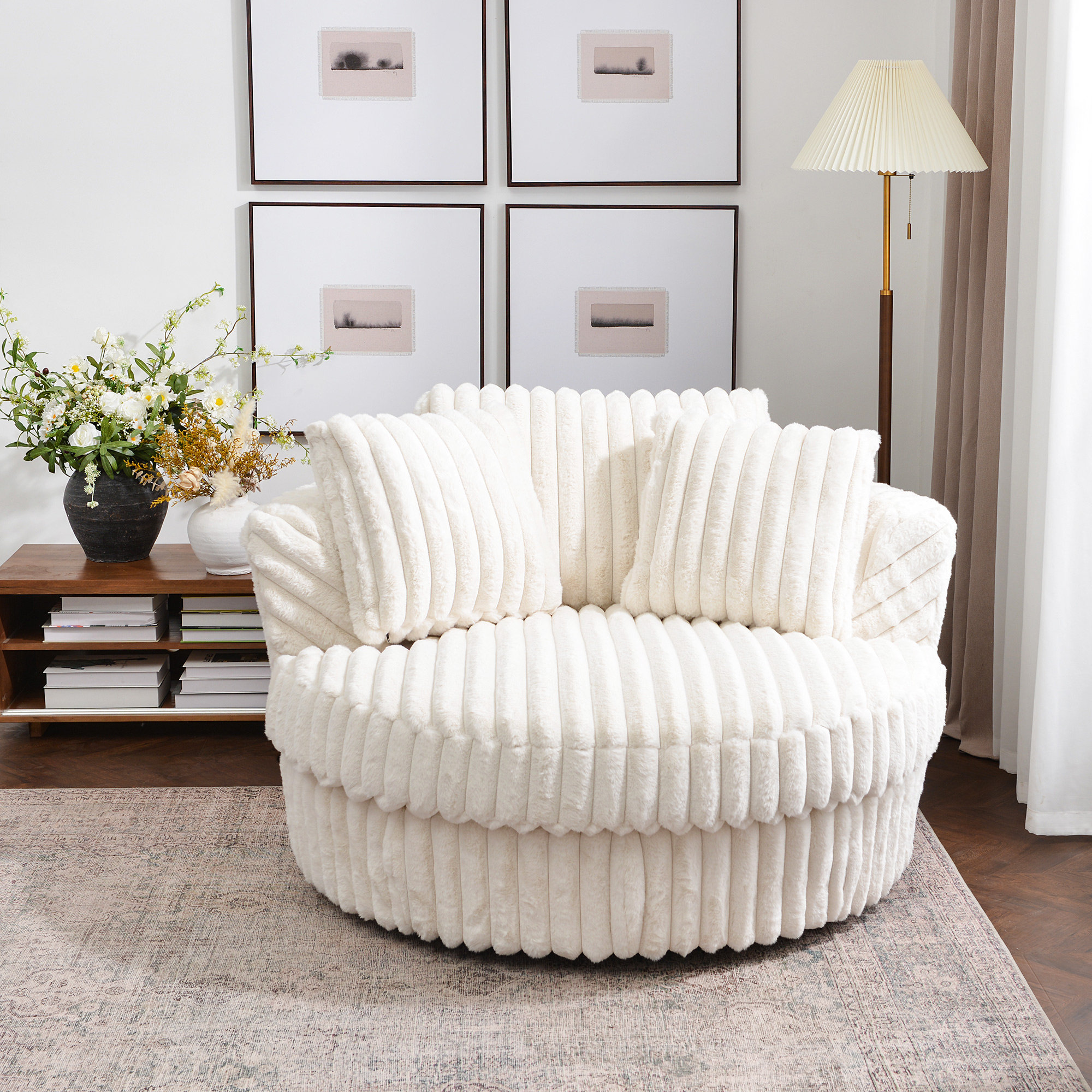 Wade Logan® Ardian 54" Wide Swivel Barrel Chair