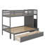 Lit simple superposé simple / double avec tablettes et tiroirs-947129402