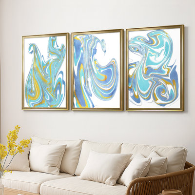 Galaxie IV  -Custom Framed  Wrapped Gallery Canvas - 3 Pieces