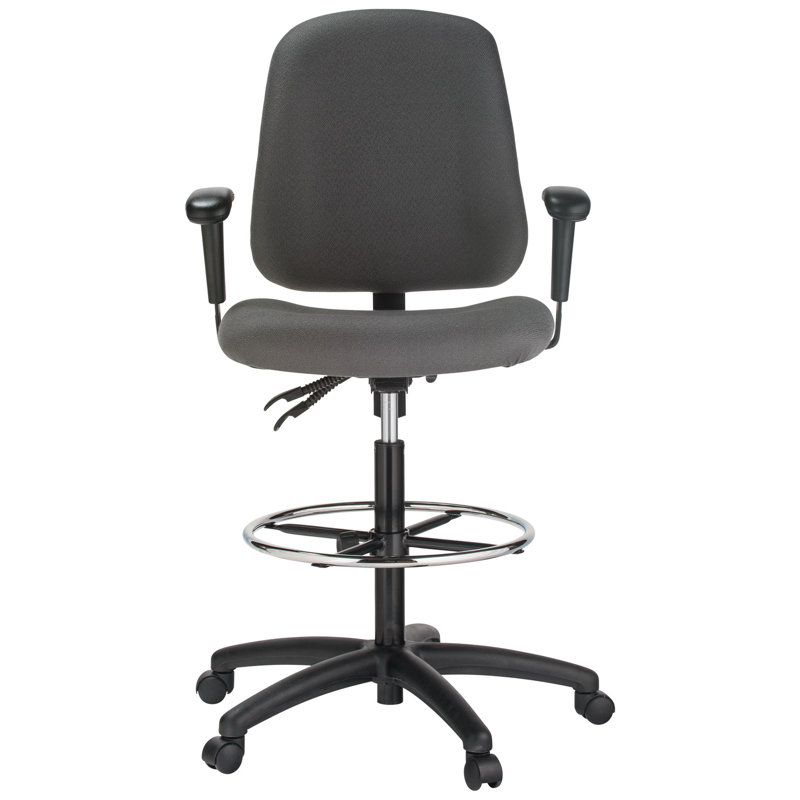 Polyester Blend Drafting Chair, Gray