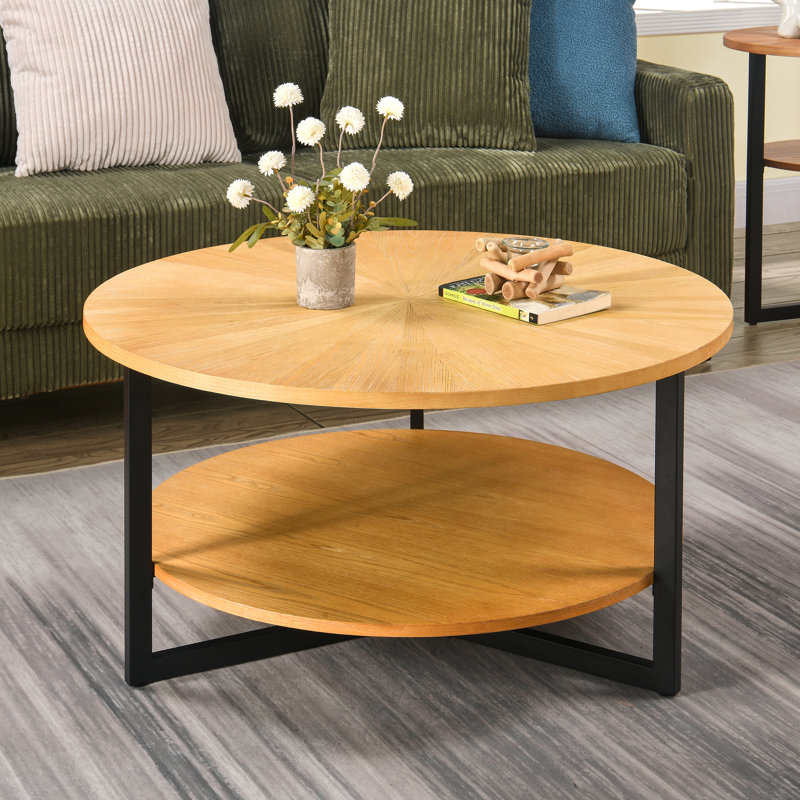 Table basse avec rangement Frame, Chêne clair