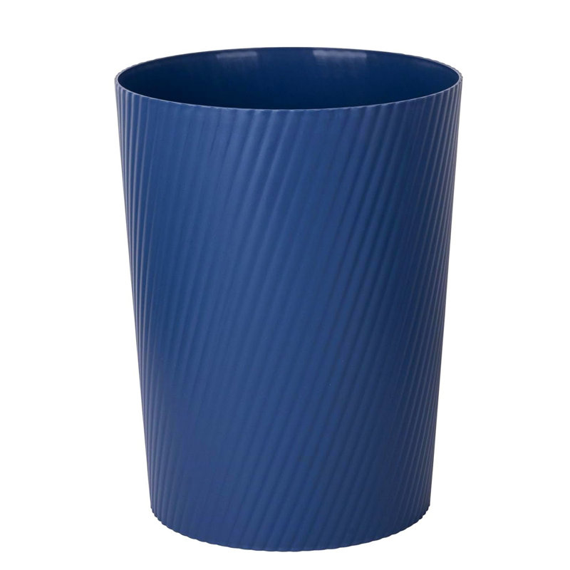 Plastic Open Kitchen Trash Can - 1.8 Gallons, Blue