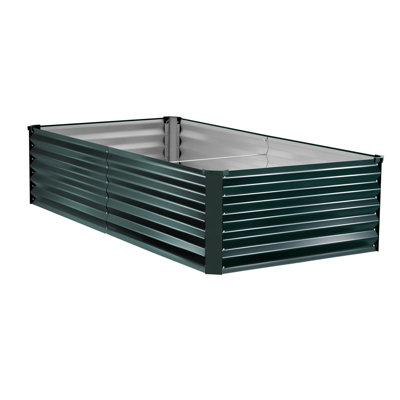Galvanized Raised Garden Bed, 6.67 x 3.35 x 1.51 ft, Rectangular Metal Planter Box Kit Outdoor, Rustproof Elevated Planting Box with Gloves, Alu-Zinc, for Growing Flowers Vegetables, Dark Green
