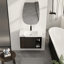 Meuble-lavabo mural avec lavabo en céramique blanche et porte à fermeture en douceur-923598874-923598875