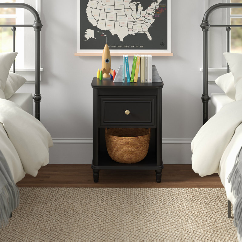 Ryker 1 Drawer Nightstand, Black
