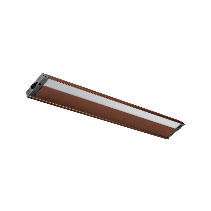 Barre lumineuse DEL 4U série 30 po câblée en bronze, raccordable sous meuble, Bronze texturé