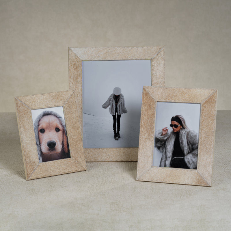 Cadre photo en cuir Rutbeek, Brun clair, 5 po x 7 po
