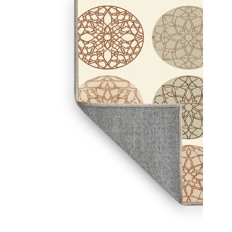 Machine Washable Bensonhurst Casual Moroccan Rug in Beige – Beige Binding, 2x3