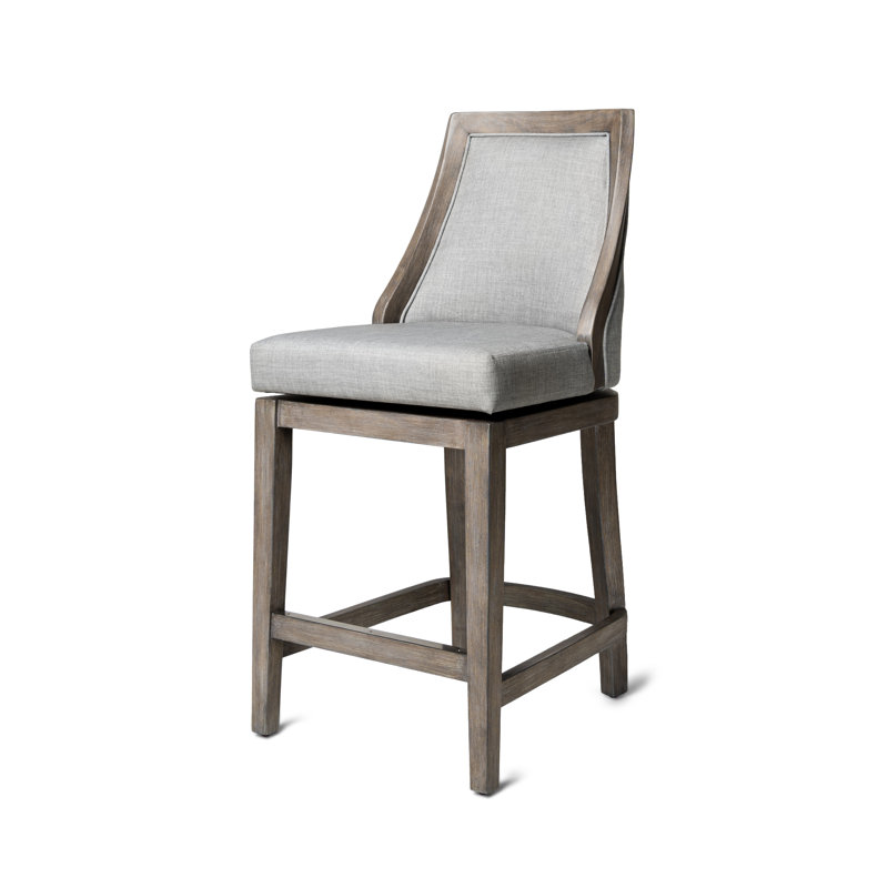 Maven Lane Vienna Swivel Stool with Fabric Upholstery, Counter Stool (26" Seat Height), Reclaimed Oak