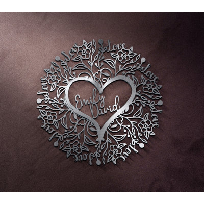 Cœur et amour, décoration murale en métal sur mesure, cadeau personnel pour la Saint-Valentin et mariage